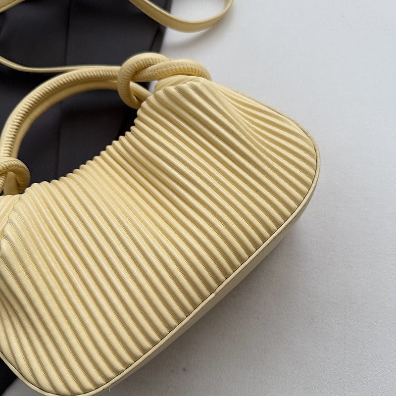 Mini sac plissé jaune pâle anse nouée — Mimosa | La Touche