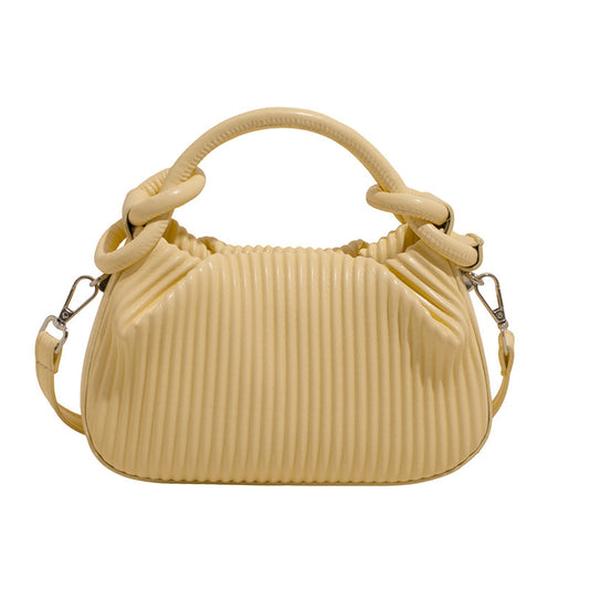 Mini sac plissé jaune pâle anse nouée — Mimosa | La Touche